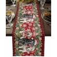 thumbnail image 5 of Christmas Santa Dogs Table Runner 16x72in Non-Slip Cotton Linen Table Runners, Classic Red Black Buffalo Plaid Dresser Scarves TableRunner for Dinner Kitchen Dining Wedding Party, 5 of 9