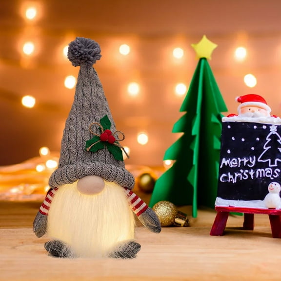 YIMWNYI Christmas Light Up Doll Ornament, Festive Decor, Illuminated Gnome Design, Holiday Centerpiece, Decorative Plush Figure for Home Decoration