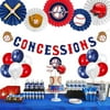 Party Inspo Baseball Birthday Party Decorations Baseball Concessions Birthday Banner, Cake Toppers, Baseball Themed Balloons, Pom Poms, Paper Fans for Baseball Sports Theme Party Decorations