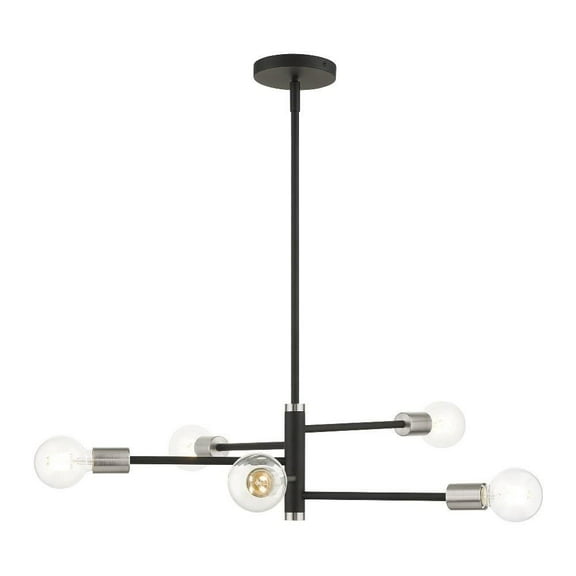 Mid Century Modern Five Light Chandelier-Black Finish Bailey Street Home 218-Bel-4362823