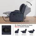 thumbnail image 7 of Reclining Sofa, 2 seater Manual Recliner Sofa with Cup Holders, Manual Reclining Loveseat for Living Room, Navy, 7 of 7