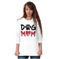 thumbnail image 3 of Dog Mom Cute Paw Print Heart Owner Women's Long Sleeve T Shirt Brisco Brands X, 3 of 6