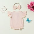 thumbnail image 4 of Baby Boy Girl Short Sleeve Outfits, Organic Bamboo Baby Clothes Newborn Baby Kimono Toddler Bow Pajamas Infant Onesie 3-6 Months 2T Onesies Baby Girl Short-Sleeve Bodysuits 3Pk, 4 of 8