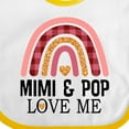 thumbnail image 4 of Inktastic Mimi and Pop Love Me Girls Granddaughter Rainbow Girls Baby Bib, 4 of 4