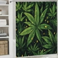 thumbnail image 5 of Shower Curtain Sets with Rugs, Cannabis Leaf Pattern Printed on Modern Shower Curtains for Bathroom Set, Perfect for Bathroom Hotel Dorm Spa Home, 72 x 72 inches, 5 of 8