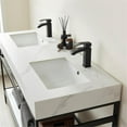 thumbnail image 3 of Funes 60" Double Sink Bathroom Vanity in Matte Black Frame White Top No Mirror, 3 of 8