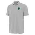 thumbnail image 2 of Men's Antigua Gray Milwaukee Bucks St. Patrick's Day-Era Polo, 2 of 4
