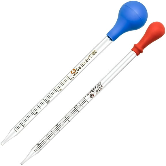 ACDANC 3Ml 5Ml Glass Dropper Pipette Glass Pipette Graduated Dropper Pipettes 2Pcs Dropper Pipette With Scale Line