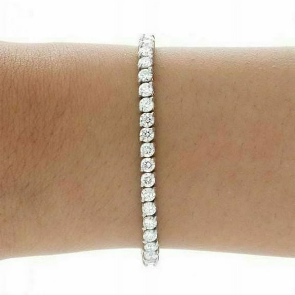 3.50CT Natural Diamond (I-J,SI1) Round Cut Tennis Bracelet 14K White Gold Fine Jewelry Women Gift