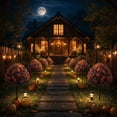 thumbnail image 5 of Artificial Fall Flowers with Ground Stakes 2 Pack Blue Orange Outdoor Fall Decorations for Porch Garden Yard Halloween Seasonal Display, 5 of 6