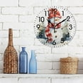 thumbnail image 3 of Dreamtimes Home Decor Merry Christmas Retro Snowman Pine Tree Round Acrylic 10 Inch Wall Clock Non Ticking Silent Clock Art for Living Room Kitchen Bedroom, 3 of 5
