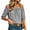 Black-B, variant on Womens Striped off Shoulder Tops Summer Casual Elastic Puff Short Sleeve Blouses Printed Vacation Shirts Gray-A