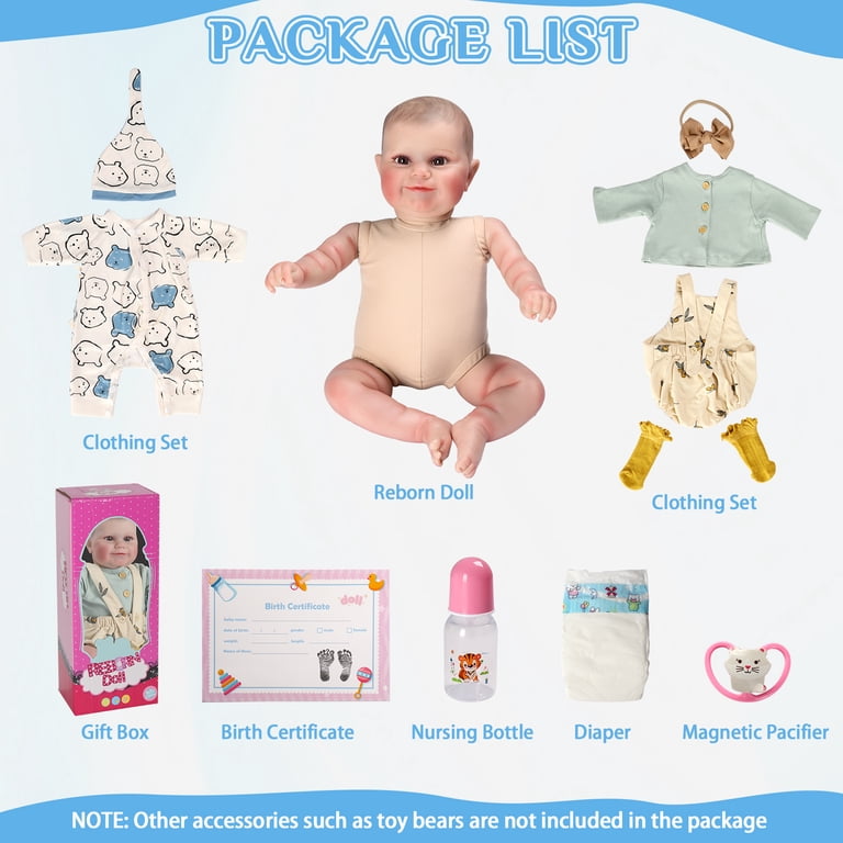 Ktaxon Reborn Baby Dolls, 20 Inch Realistic Newborn Eyes Open Doll