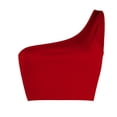 thumbnail image 4 of Tank Tops for Women Women's Solid Low Cut Halter Crop Sleeveless Top Cami Tops for Women Red XXL, 4 of 5