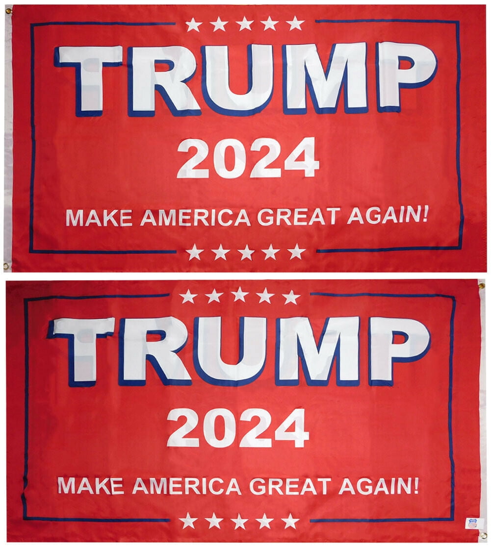 MAGA Country Trump Red Double Sided 150D Woven Poly Nylon 3'x5' Flag Banner 