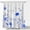Blue, variant on Yellow and Gray Floral Shower Curtain Elegant Botanical Boho Watercolor Flower Leaves Wildflower Blossom Plant Flower Nature Plant Botanical Modern Minimalist Fabric Bath Curtain Set with Hook