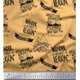 thumbnail image 1 of Soimoi Orange Cotton Poplin Fabric Dream Chaser Text Printed Fabric 1 Yard 42 Inch Wide, 1 of 5