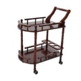 thumbnail image 5 of 2 Tiers Bar Cart, Solid Wood Storage Rack with Bottle Rack, Home Bar Service Cart with Wheels, 5 of 16