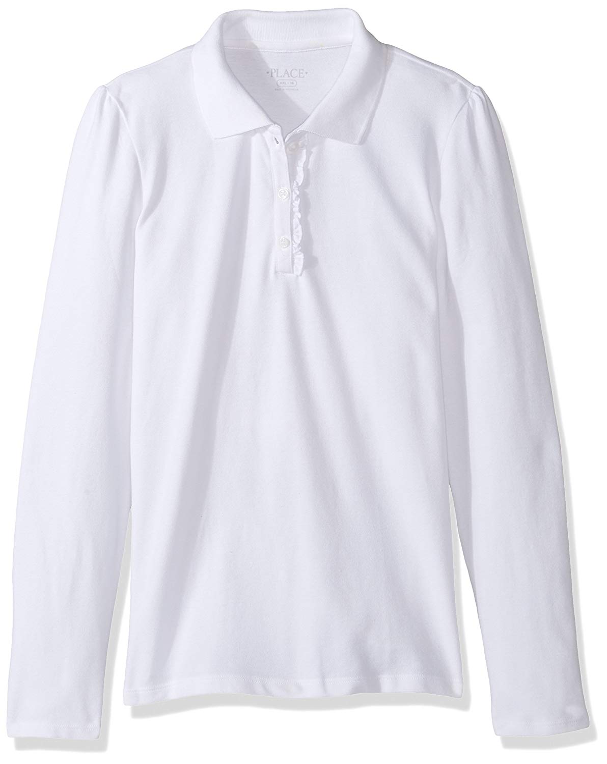The Childrens Place Girls Long Sleeve Ruffle Polo