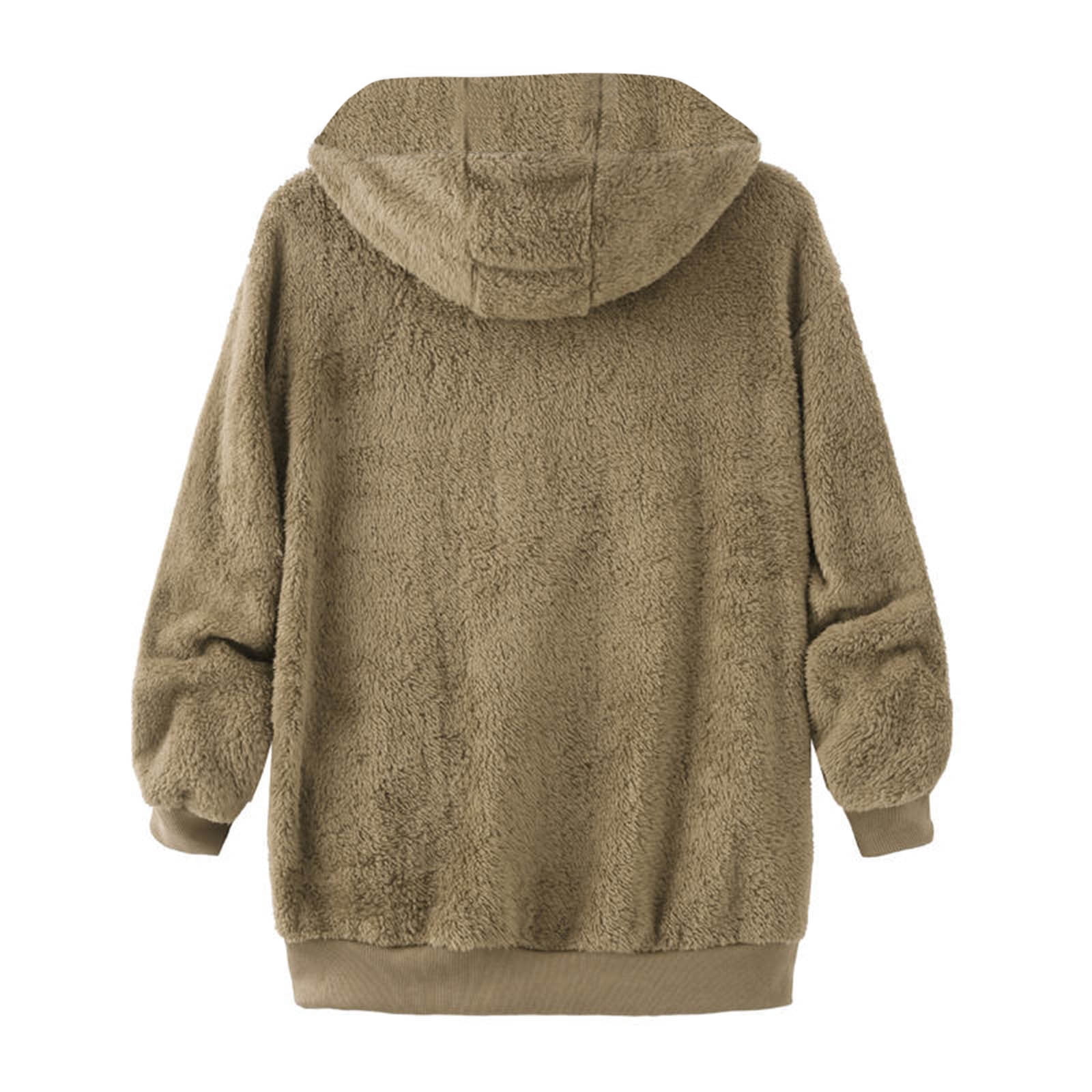 BiZtdJrK Fuzzy Fleece Coats for Men Big and Tall Zip Up Long Sleeve Sherpa Lined Jacket Fashion Drawstring Hooded Jackets Winter Outerwear Coffee S