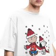 thumbnail image 4 of Camiseta de algodón con dibujos animados de Peanuts, Snoopy, Charlie Brown y Woodstock para hombre y mujer, divertida y linda camiseta de manga corta, recién llegada, 4 of 5