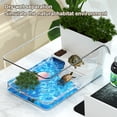 thumbnail image 3 of mdesiwst Turtle Tank with Basking Platform Small Plastic Clear Aquarium Tank Desktop Micro Terrarium Habitat for Turtles Crayfish Crab Lizardt, 3 of 7