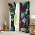 thumbnail image 3 of Manfei Vintage Guitar Music Blackout Curtains Set of 2 (52x84 Each) for Kid, Green Palm Leaf Window Curtains, Tropic Plant Botanical Curtains and Drapes, Curtains Blackout Bedroom Decor, 3 of 6