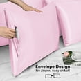 thumbnail image 3 of Satin Pillowcase for Hair and Skin. 2 Pack Pink Silk Pillowcase Queen Satin Pillowcases with Envelope Closure(Pink.20x40 inches), 3 of 5