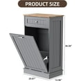 thumbnail image 2 of 13 Gallons Tilt Out Trash Cabinet Freestanding Kitchen Hidden Trash Bin Cabinet with Hideaway Drawer Pet Proof Trash Can Holder for Kitchen Living Room, Grey, 2 of 7