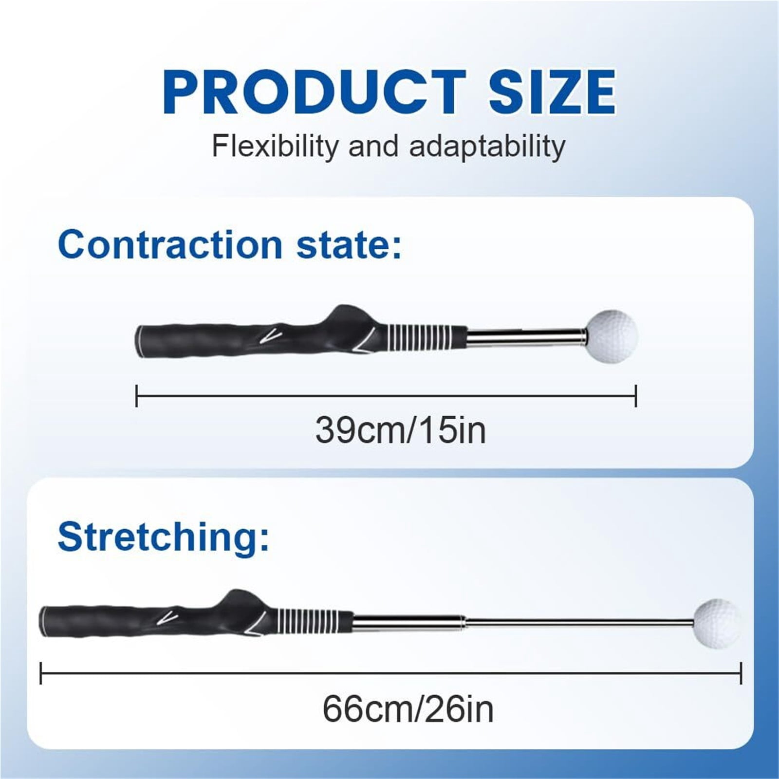 Retractable Golf Swing Training Aid, 2025 New Golf Grip Trainer Attachment Golf Swing Practice Stick for Improving Hitting Strength & Tempo