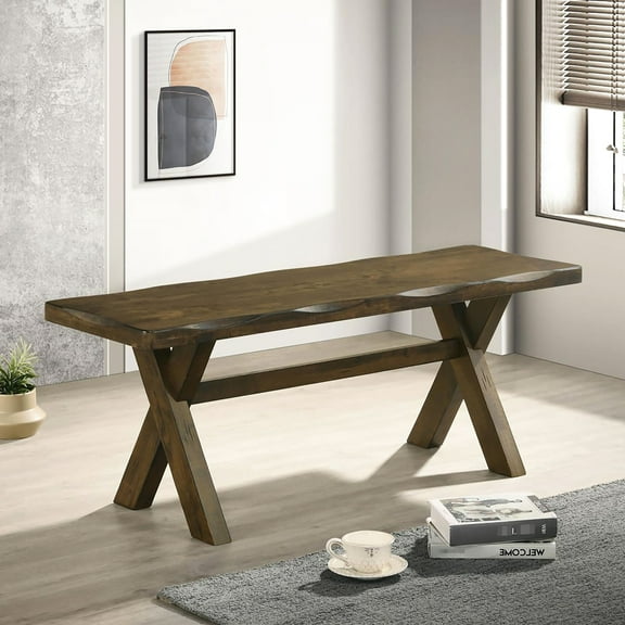 Knotty Nutmeg Bench - Supports Up To 300 Lbs Traditional Rustic Finish