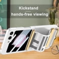 thumbnail image 6 of Compatible Samsung Galaxy Z Flip 5 Stand Case with Strap & Hinge Protection 2023,Protective PU Leather Cover with Camera Screen Protector Thin Phone Case for Samsung Galaxy Z Flip 5 Case Silver, 6 of 7