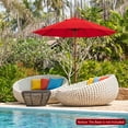 thumbnail image 2 of Costway 9.5 FT Patio Rope Pulley Wooden Umbrella Market w/Fiberglass Ribs Outdoor Red, 2 of 10