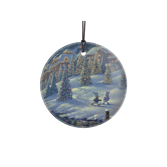 Disney (Mickey and Minnie Christmas Lodge - Donald and Daisy) StarFire Prints™ Hanging Glass Print SPCIR1180