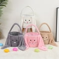 thumbnail image 7 of Easter Basket Plush Easter Bunny Long Ears Bags Easter Basket Rabbit Buckets Easter Tote Bags Children Gift Storage Handbag,White, 7 of 7