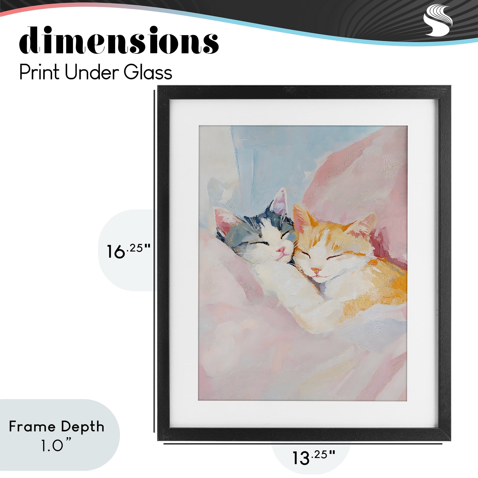 Stupell Industries Sleeping Kittens Embrace Black Framed Print Under Glass, design by The Prints Vibe