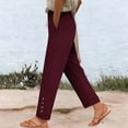 thumbnail image 2 of CHUMUD Cotton Soft Wide Leg Pants for Petite Women High Waist Casual Relaxed Straight Leg Baggy Pants with Pockets, 2 of 7