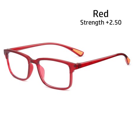 Fashion Portable Women Vision Care Anti-UV Blue Rays Far Sight Eyewear Reading Glasses Presbyopia Eyeglasses RED STRENGTH +2.50