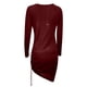 thumbnail image 5 of Vestido de jersey de manga larga con cuello en V para mujer - Corte ajustado, material de poliéster, informal/para el día a día, lavable a mano/a máquina (S-XXL), 5 of 6