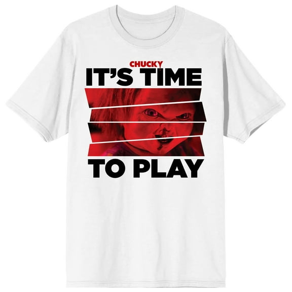 Chucky It's Time To Play Crew Neck Short Sleeve Men's White T-shirt-3XL