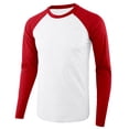 thumbnail image 3 of Afdoent Mens Long Sleeve T-Shirt Casual Color Block Tee Shirts Comfortable Loose Fit Crew Neck T Shirt For And Outdoor Activities For Daily Wear, 3 of 3