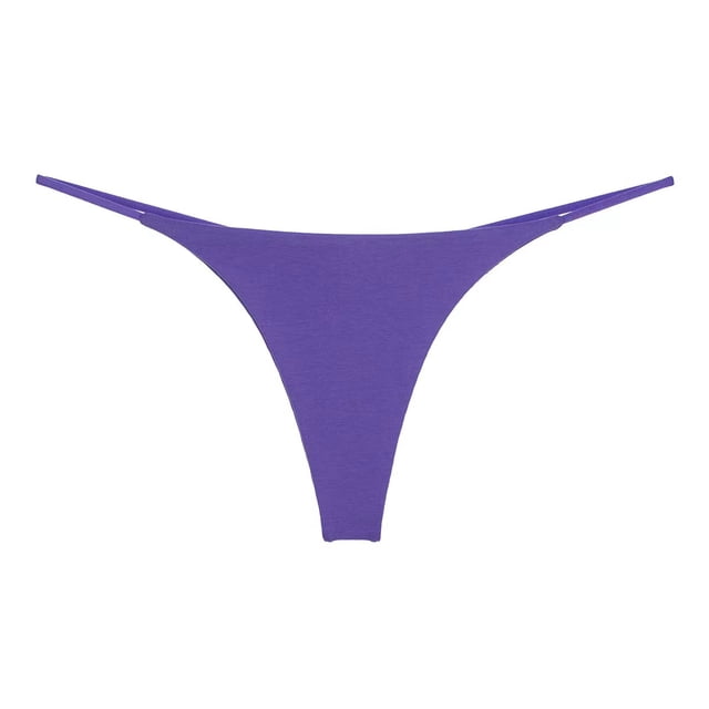 Bikini de cintura baja con doble tirante y sin costuras, ropa interior sexy de mujer con forma de T