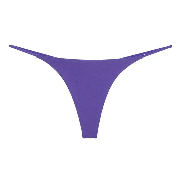 Bikini de cintura baja con doble tirante y sin costuras, ropa interior sexy de mujer con forma de T