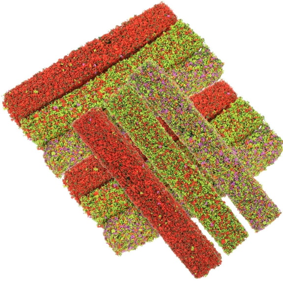 Mobutofu 15Pcs Miniature Strips Fake Model Grass for Sand Table and Miniature Garden with Sponge Material