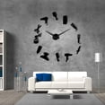 thumbnail image 2 of Reloj de pared con espejo acrílico DIY, pegatinas de pared 3D grandes para sala de estar Negro, 2 of 8