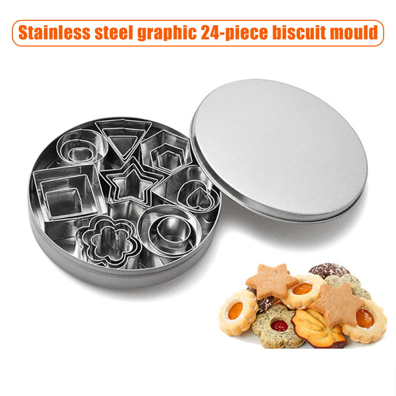 Multi Shape Cookie Biscuit Cutter Mold Wood Handle Maker Cake Decorating Mould 