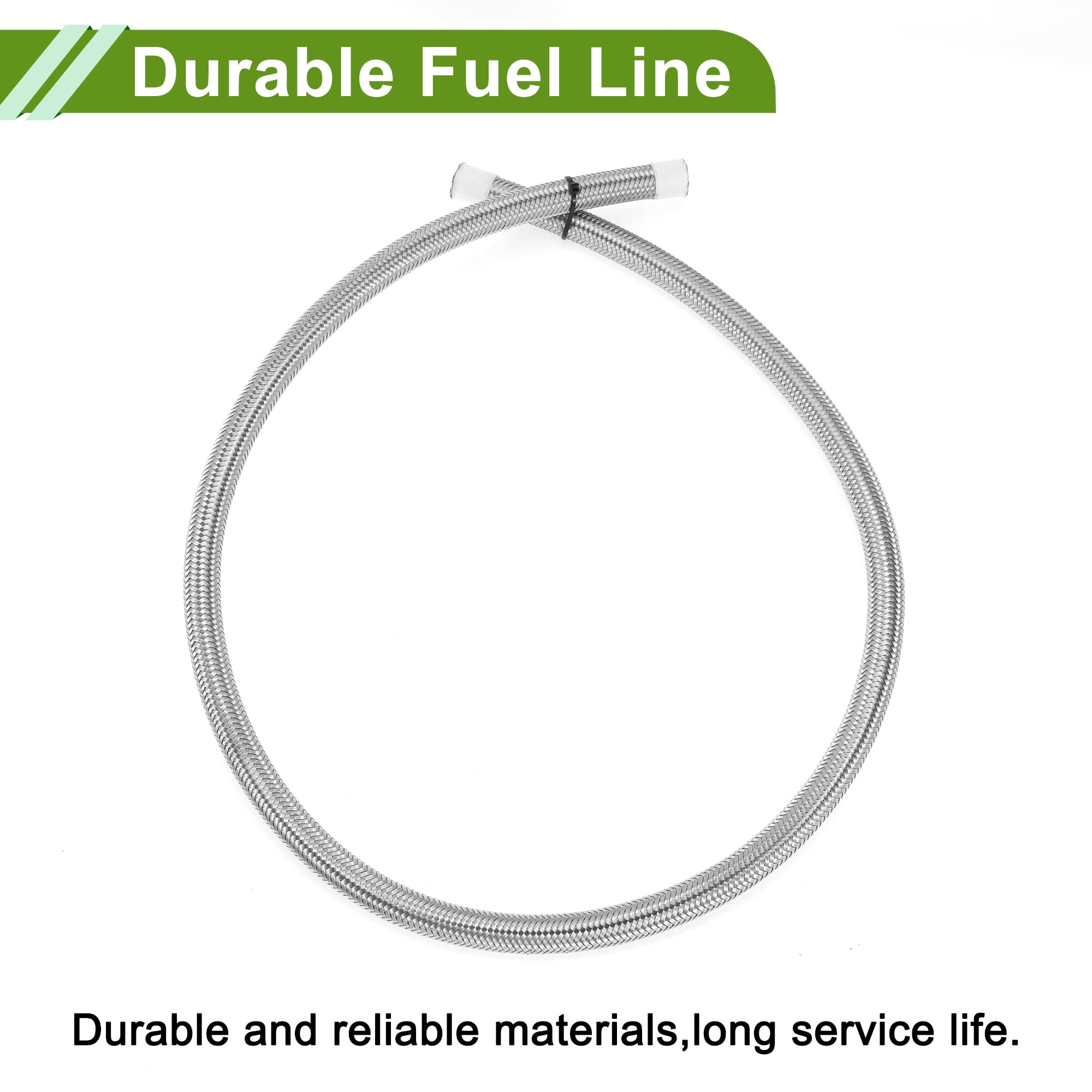 Unique Bargains AN8 Fuel Line Hose 3ft Vacuum Hose for Automotive Fuel Systems Silver