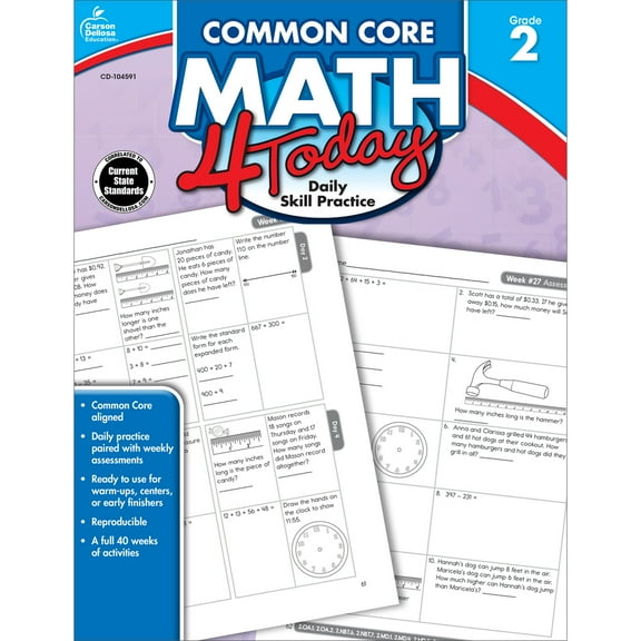 Pre-Owned Common Core Math 4 Today, Grade 2: Daily Skill Practice Volume 5 (Paperback) 162442600X 9781624426001