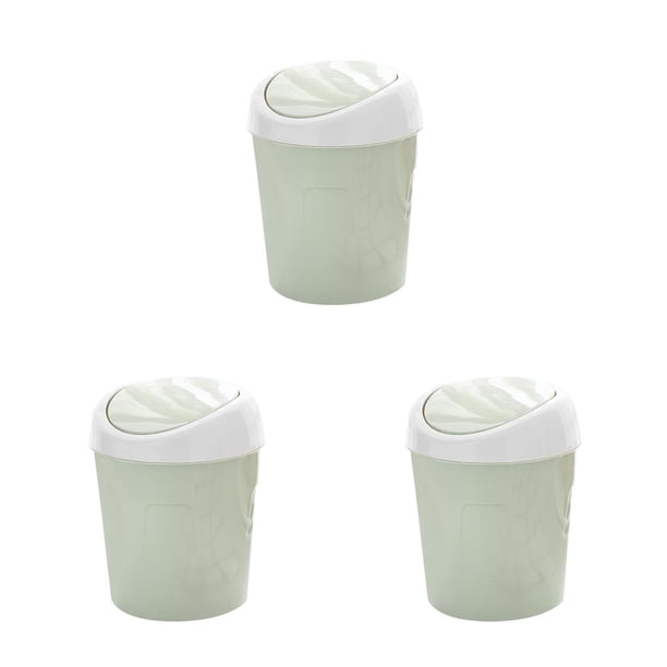 Inteprter Cubo de basura de plástico para sala de estar, contenedor de basura pequeño, portátil, multiusos, papelera, contenedor verde Type1 NO1 Inteprter CBP054629