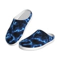 thumbnail image 2 of Wukai Blue Lightning Print Women's Indoor Bedroom Slipper Slip On Shoes, Unisex House Shoes with Anti-Skid Sole for Men, Gift for Women Men-8, 2 of 7